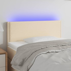 Cabecero con LED de tela color crema 80x5x78/88 cm de vidaXL, Cabeceros y pies de cama - Ref: Foro24-3121451, Precio: 41,96 €...