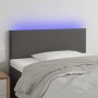 Cabecero con LED cuero sintético gris 100x5x78/88 cm de vidaXL, Cabeceros y pies de cama - Ref: Foro24-3121420, Precio: 47,72...