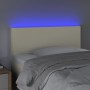 Cabecero con LED cuero sintético color crema 90x5x78/88 cm de vidaXL, Cabeceros y pies de cama - Ref: Foro24-3121412, Precio:...