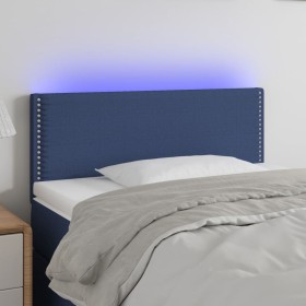 Blue fabric headboard with LED 80x5x78/88 cm by vidaXL, Headboards and footboards - Ref: Foro24-3121452, Price: 41,96 €, Disc...