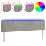 Cabecero con LED de terciopelo gris claro 180x5x78/88 cm de vidaXL, Cabeceros y pies de cama - Ref: Foro24-3121392, Precio: 7...