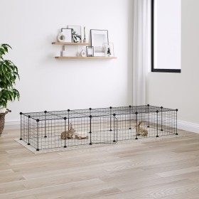 Pet cage with 28 panels black steel door 35x35 cm by vidaXL, Cages and habitats for small animals - Ref: Foro24-3114056, Pric...