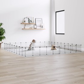 Pet cage with 36 panels black steel door 35x35 cm by vidaXL, Cages and habitats for small animals - Ref: Foro24-3114021, Pric...