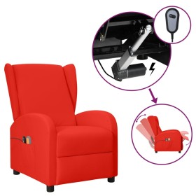 Sillón orejero eléctrico de masaje de cuero sintético rojo de vidaXL, Sillones de masaje eléctricos - Ref: Foro24-3098961, Pr...