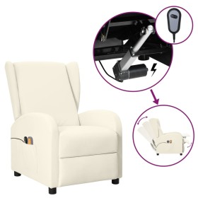 Cream Synthetic Leather Electric Massage Wing Chair by vidaXL, Electric massage chairs - Ref: Foro24-3098957, Price: 231,99 €...