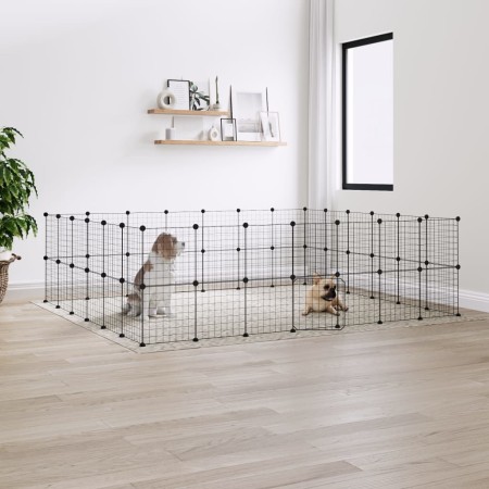 Pet cage with 52 panels black steel door 35x35 cm by vidaXL, Cages and habitats for small animals - Ref: Foro24-3114041, Pric...