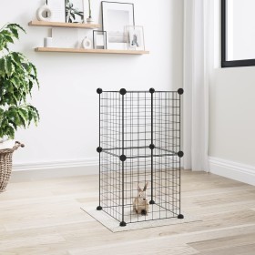 Pet cage with 8 panels black steel 35x35cm by vidaXL, Cages and habitats for small animals - Ref: Foro24-3114031, Price: 25,9...