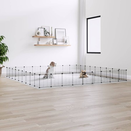 Pet cage with 36 panels black steel door 35x35 cm by vidaXL, Cages and habitats for small animals - Ref: Foro24-3114027, Pric...