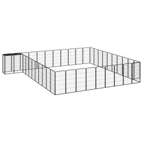 Dog cage 42 panels black powder coated steel 50x100 cm by vidaXL, Dog kennels and fences - Ref: Foro24-3115956, Price: 577,98...