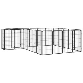 Dog cage 22 panels black powder coated steel 50x100 cm by vidaXL, Dog kennels and fences - Ref: Foro24-3115951, Price: 285,87...