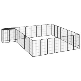 Dog cage 34 panels black powder coated steel 50x100 cm by vidaXL, Dog kennels and fences - Ref: Foro24-3115954, Price: 443,44...