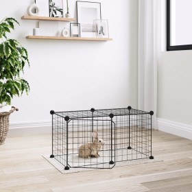 8-panel pet cage with black steel door 35x35cm by vidaXL, Cages and habitats for small animals - Ref: Foro24-3114050, Price: ...