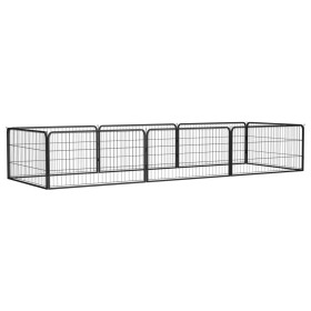 Dog cage 8 panels, black powder-coated steel, 100x50 cm by vidaXL, Dog kennels and fences - Ref: Foro24-3115967, Price: 107,2...