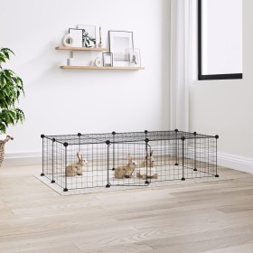 Pet cage with 20 panels black steel door 35x35 cm by vidaXL, Cages and habitats for small animals - Ref: Foro24-3114055, Pric...