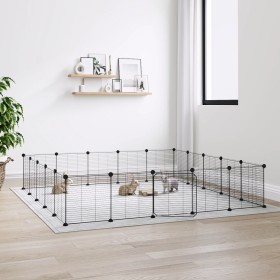 Pet cage with 20 panels black steel door 35x35 cm by vidaXL, Cages and habitats for small animals - Ref: Foro24-3114025, Pric...