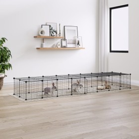 Pet cage with 36 panels black steel door 35x35 cm by vidaXL, Cages and habitats for small animals - Ref: Foro24-3114060, Pric...