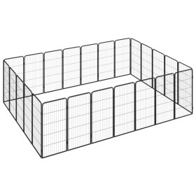 Dog cage 24 panels black powder coated steel 50x100 cm by vidaXL, Dog kennels and fences - Ref: Foro24-3115962, Price: 319,98...