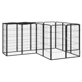 Dog cage 14 panels black powder coated steel 50x100 cm by vidaXL, Dog kennels and fences - Ref: Foro24-3115949, Price: 187,78...