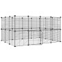 Pet cage with 28 panels black steel door 35x35 cm by vidaXL, Cages and habitats for small animals - Ref: Foro24-3114044, Pric...