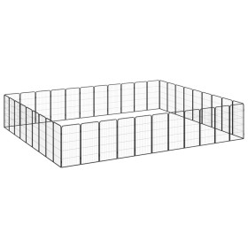 Dog cage 40 panels black powder coated steel 50x100 cm by vidaXL, Dog kennels and fences - Ref: Foro24-3115966, Price: 531,99...