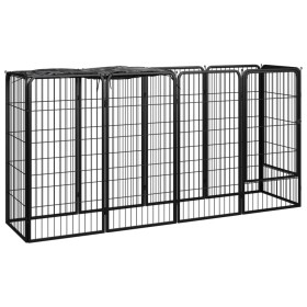 Dog cage 10 panels black powder coated steel 50x100cm by vidaXL, Dog kennels and fences - Ref: Foro24-3115948, Price: 131,99 ...