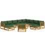 Garden furniture set 12 pieces solid wood and green cushions by vidaXL, Garden sets - Ref: Foro24-3155325, Price: 1,00 €, Dis...