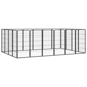 Dog cage 20 panels black powder coated steel 50x100cm by vidaXL, Dog kennels and fences - Ref: Foro24-3115961, Price: 284,25 ...