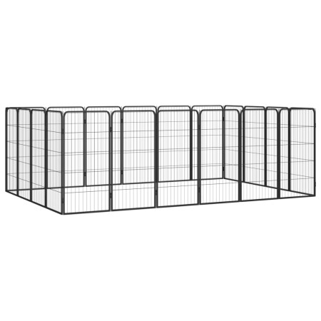 Dog cage 20 panels black powder coated steel 50x100cm by vidaXL, Dog kennels and fences - Ref: Foro24-3115961, Price: 284,25 ...