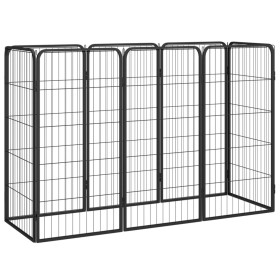 Dog cage 8 panels black powder coated steel 50x100 cm by vidaXL, Dog kennels and fences - Ref: Foro24-3115958, Price: 112,14 ...