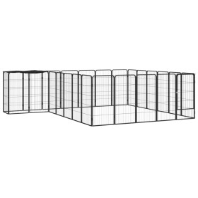 Dog cage with 26 panels of black powder-coated steel, 50x100 cm. by vidaXL, Dog kennels and fences - Ref: Foro24-3115952, Pri...