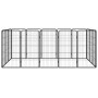 Dog cage 16 panels black powder coated steel 50x100 cm by vidaXL, Dog kennels and fences - Ref: Foro24-3115960, Price: 216,81...