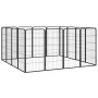 Dog cage 16 panels black powder coated steel 50x100 cm by vidaXL, Dog kennels and fences - Ref: Foro24-3115960, Price: 216,81...