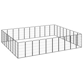 Dog cage with 36 panels, black powder-coated steel, 50x100 cm. by vidaXL, Dog kennels and fences - Ref: Foro24-3115965, Price...