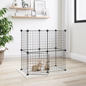 Pet cage with 12 panels black steel door 35x35cm by vidaXL, Cages and habitats for small animals - Ref: Foro24-3114033, Price...