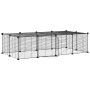 Pet cage with 20 panels, black steel door, 35x35 cm. by vidaXL, Cages and habitats for small animals - Ref: Foro24-3114058, P...