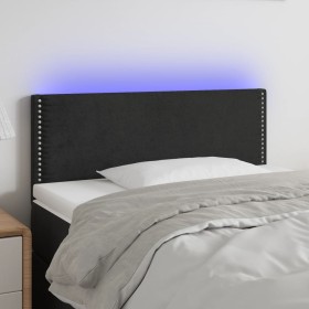 Cabecero con LED de terciopelo negro 90x5x78/88 cm de vidaXL, Cabeceros y pies de cama - Ref: Foro24-3121510, Precio: 50,90 €...