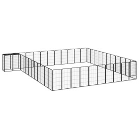 Dog cage 46 panels black powder coated steel 50x100 cm by vidaXL, Dog kennels and fences - Ref: Foro24-3115957, Price: 632,14...