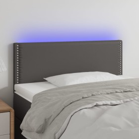 Cabecero con LED cuero sintético gris 100x5x78/88 cm de vidaXL, Cabeceros y pies de cama - Ref: Foro24-3121560, Precio: 47,69...