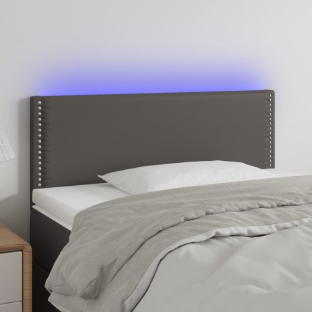 Cabecero con LED cuero sintético gris 100x5x78/88 cm de vidaXL, Cabeceros y pies de cama - Ref: Foro24-3121560, Precio: 47,66...