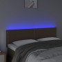 Cabecero con LED cuero sintético marrón 144x5x78/88 cm de vidaXL, Cabeceros y pies de cama - Ref: Foro24-3121565, Precio: 67,...