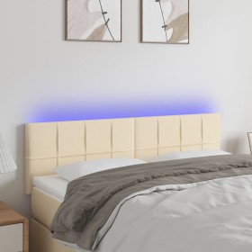 Cabecero con LED de tela color crema 144x5x78/88 cm de vidaXL, Cabeceros y pies de cama - Ref: Foro24-3121615, Precio: 62,59 ...