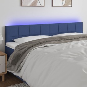 Cabecero con LED de tela azul 200x5x78/88 cm de vidaXL, Cabeceros y pies de cama - Ref: Foro24-3121640, Precio: 74,54 €, Desc...