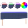 Blue fabric headboard with LED 200x5x78/88 cm by vidaXL, Headboards and footboards - Ref: Foro24-3121640, Price: 74,48 €, Dis...