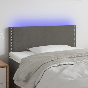 Dunkelgraues Samtkopfteil mit LED 100x5x78/88 cm von vidaXL, Kopf- und Fußteile - Ref: Foro24-3121515, Preis: 47,32 €, Rabatt: %