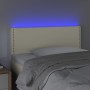 Cabecero con LED cuero sintético color crema 80x5x78/88 cm de vidaXL, Cabeceros y pies de cama - Ref: Foro24-3121546, Precio:...