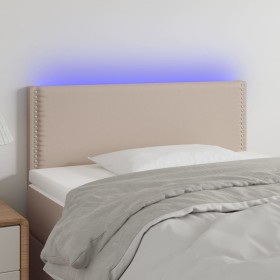 Cabecero con LED cuero sintético color capuchino 100x5x78/88 cm de vidaXL, Cabeceros y pies de cama - Ref: Foro24-3121561, Pr...