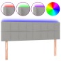 Cabecero con LED de tela gris claro 144x5x78/88 cm de vidaXL, Cabeceros y pies de cama - Ref: Foro24-3121610, Precio: 67,37 €...