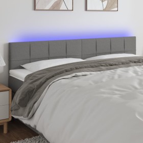 Kopfteil mit LED aus dunkelgrauem Stoff 200x5x78/88 cm von vidaXL, Kopf- und Fußteile - Ref: Foro24-3121635, Preis: 74,81 €, ...