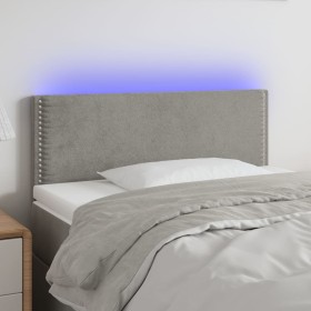 Cabecero con LED de terciopelo gris claro 90x5x78/88 cm de vidaXL, Cabeceros y pies de cama - Ref: Foro24-3121508, Precio: 50...