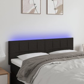 Black fabric headboard with LED 144x5x78/88 cm by vidaXL, Headboards and footboards - Ref: Foro24-3121612, Price: 70,58 €, Di...